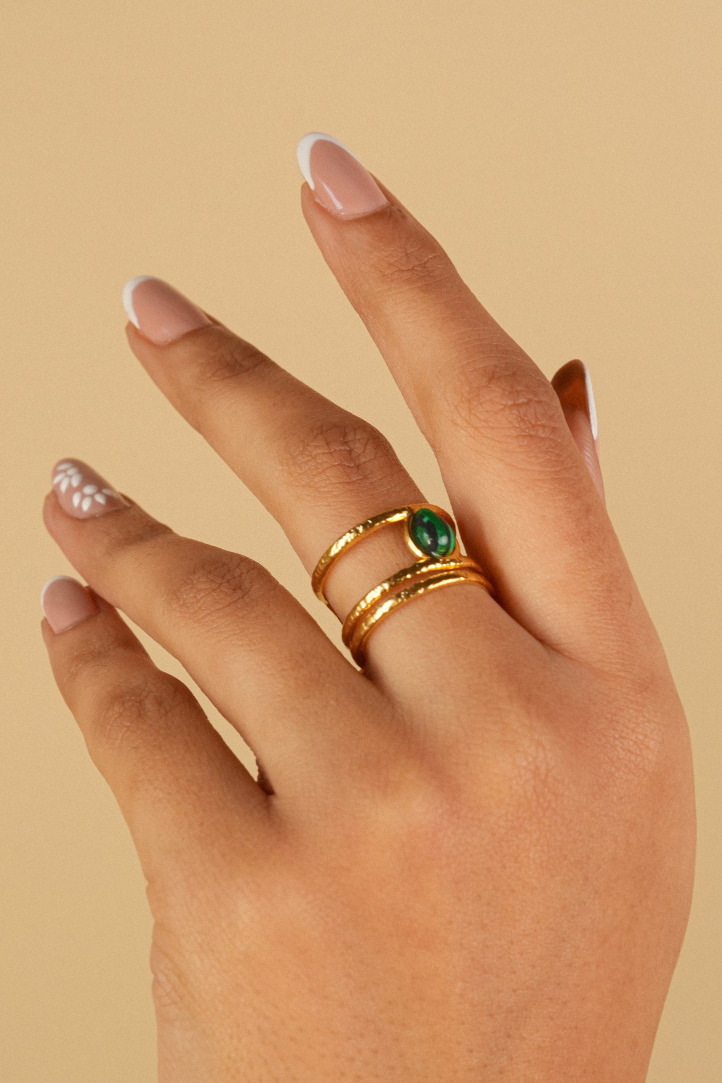 Drop emerald ring | Adjustable