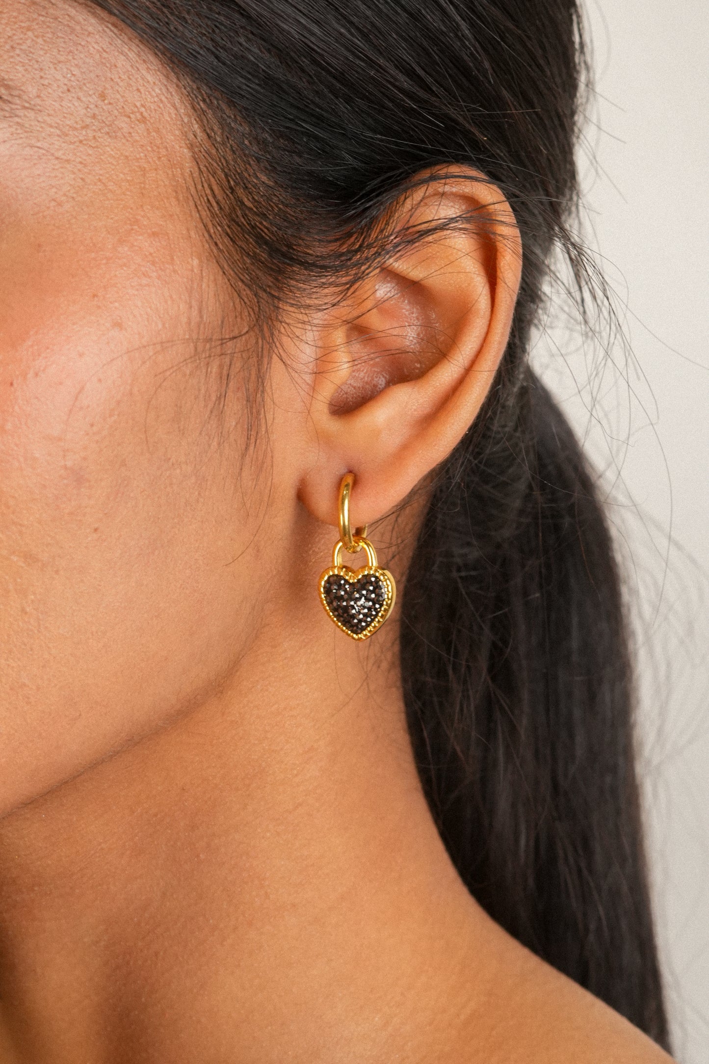 Blackberry heart earrings
