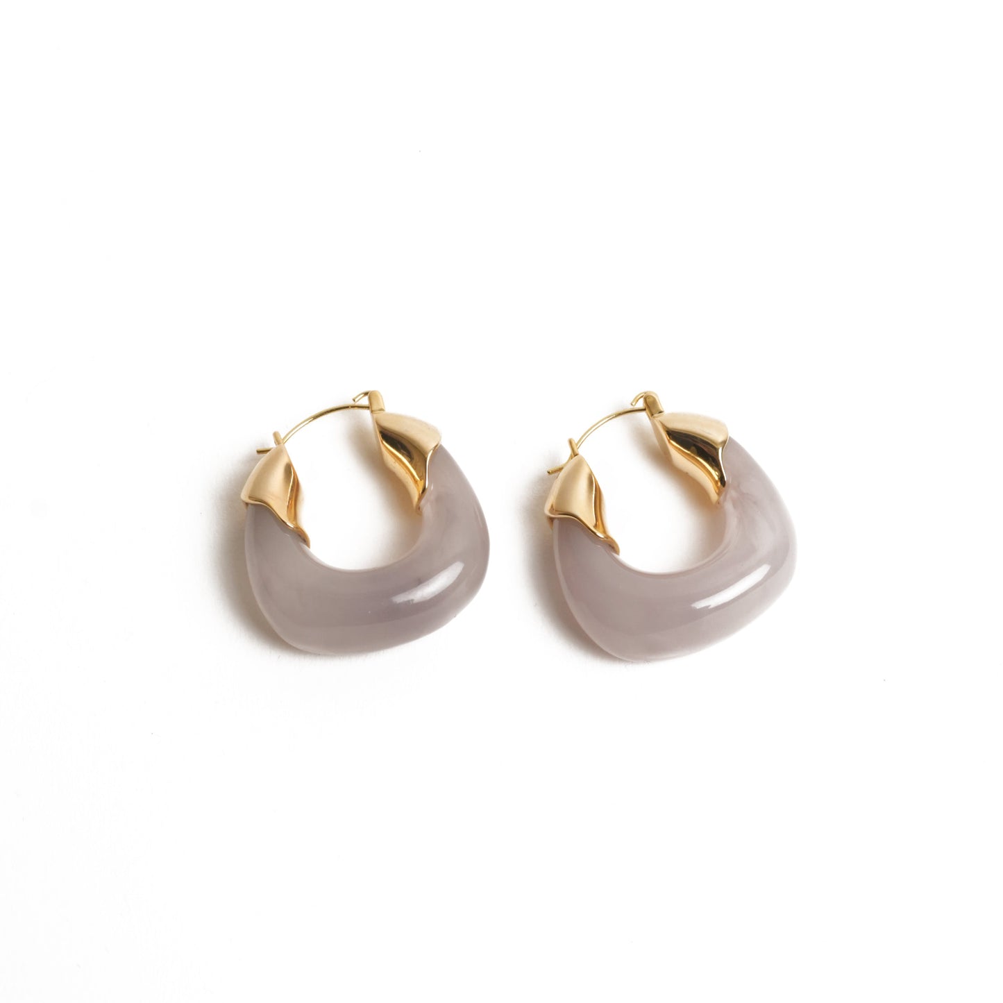 Ash grey hoop earrings