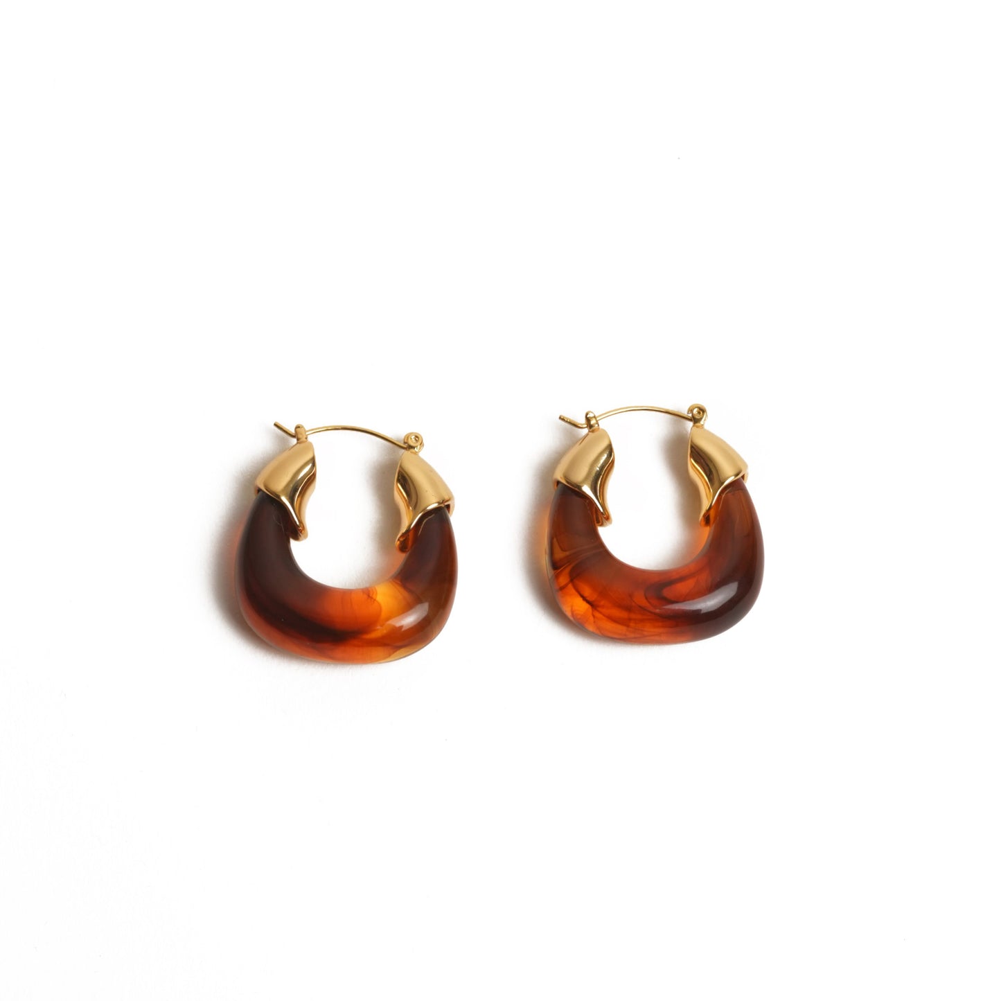 Chestnut hoop earrings
