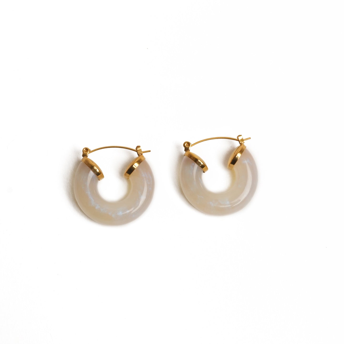 Opal hoop earrings