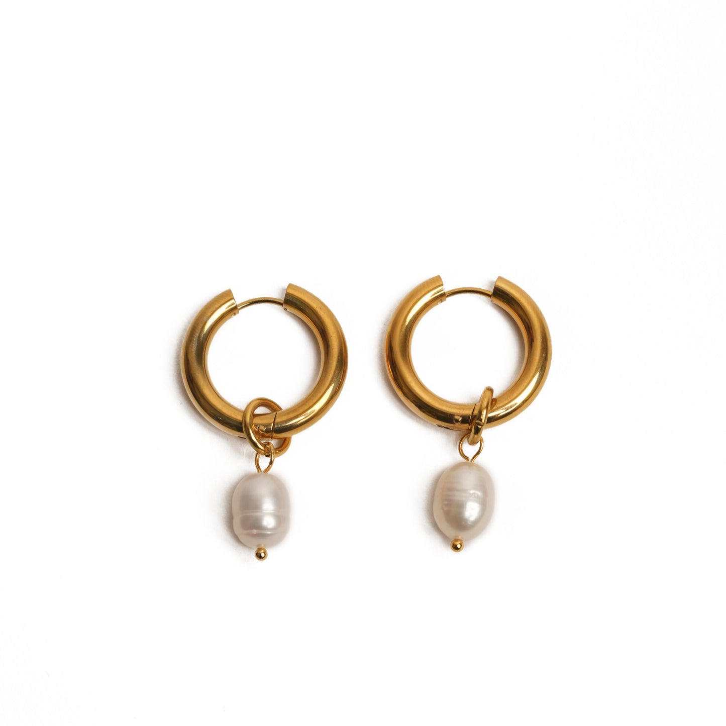 Detachable pearl hoop earrings