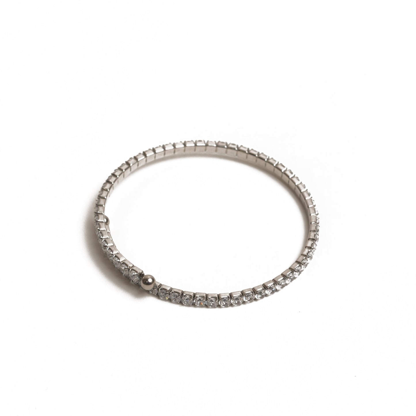 Silver crystal tennis bangle