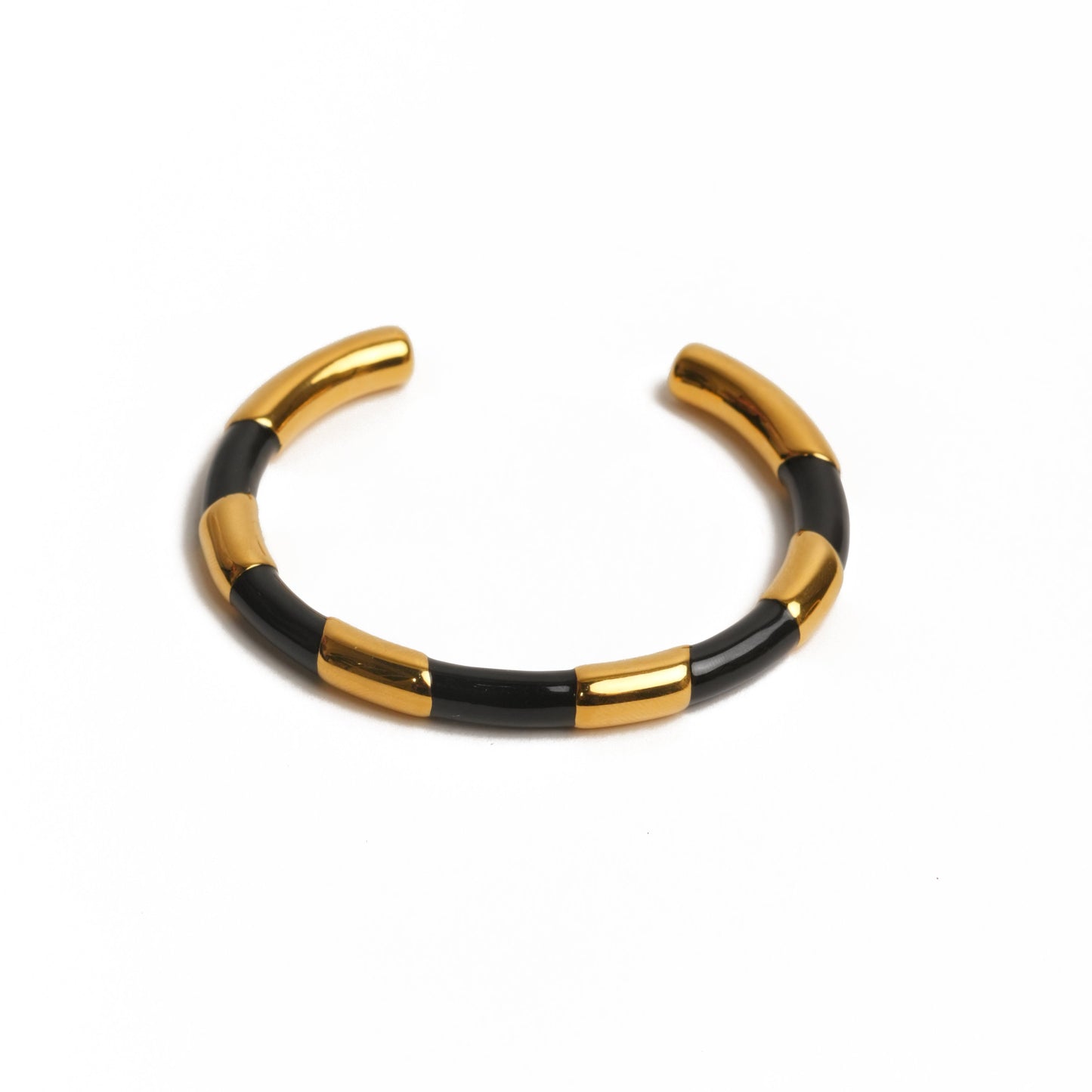 Black and gold cuff bangle
