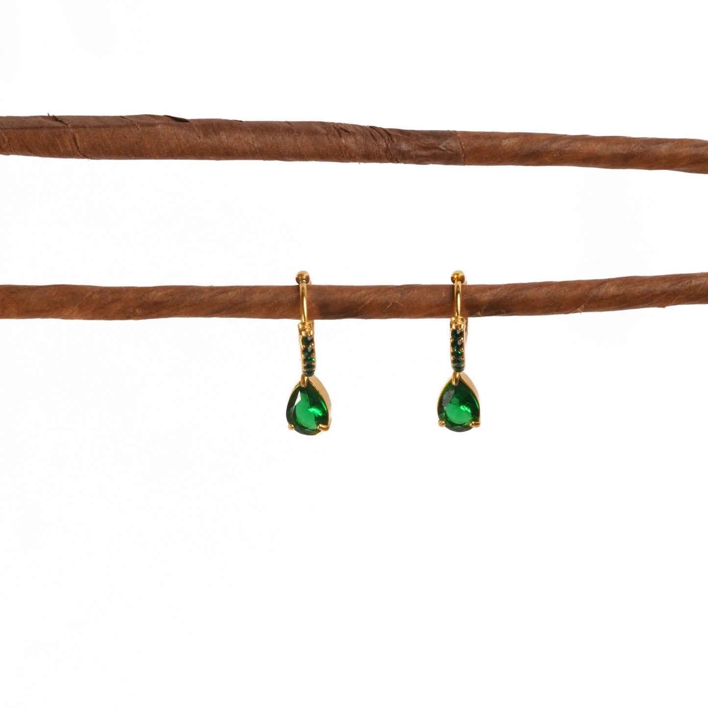 Emerald drop earrings